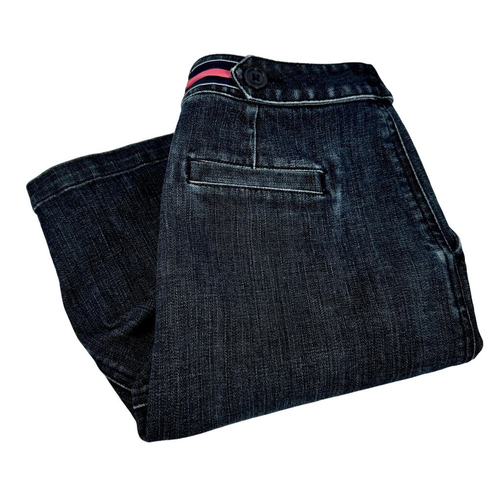 Talbots Denim Skirt Womens 8 (31x20) Blue Vintage Knee‎ Length Stretch + Pockets